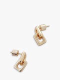TUTTI soft square double drop earrings in gold, imported from the UK
