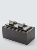 John Lewis ribbed dome cufflinks silver - British product