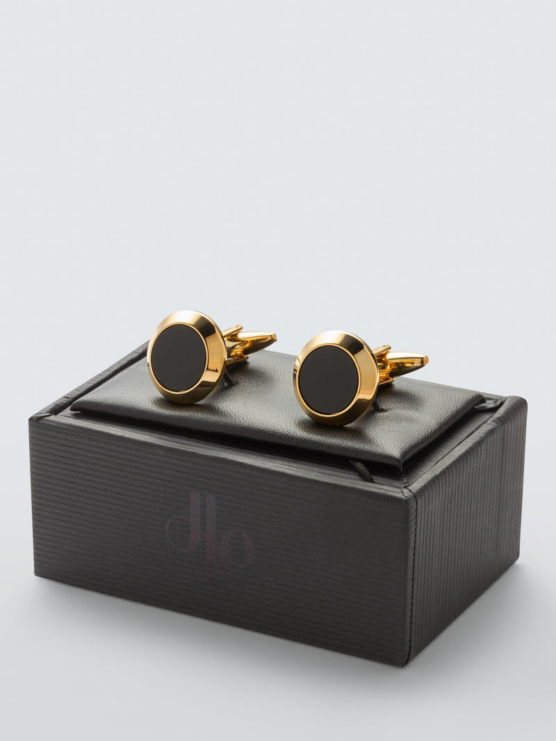 John Lewis onyx cufflinks gold tone, imported from the UK