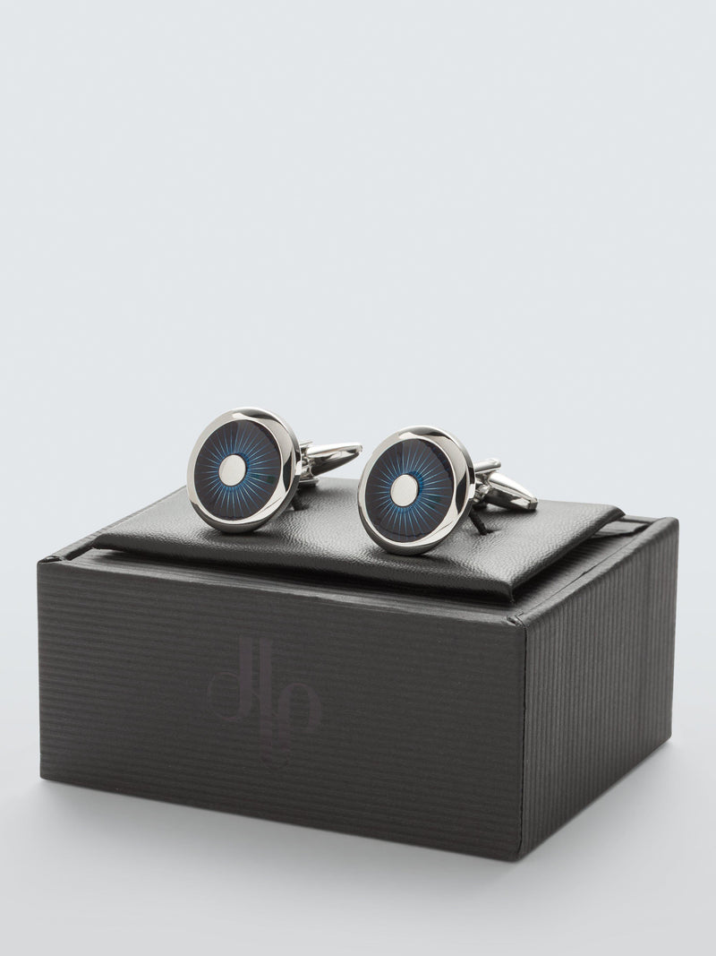 John Lewis navy enamel cufflinks - British product