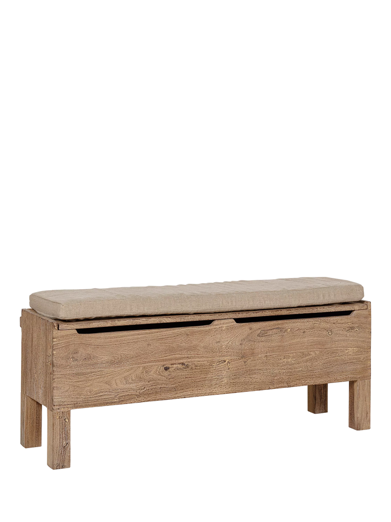 nkuku Teni storage bench in natural reclaimed wood (British brand)