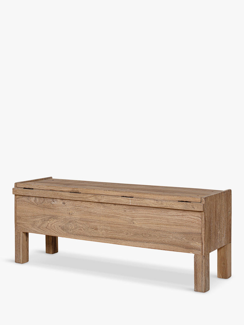 nkuku Teni storage bench in natural reclaimed wood (British brand)