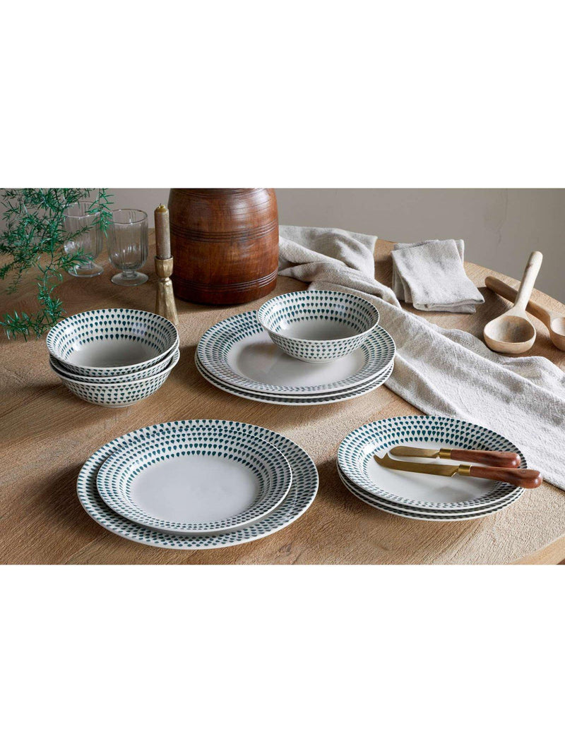 nkuku dinnerware set juniper drop ceramic 12 piece - British product