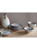 nkuku Valinha 12 piece earthenware dinnerware set grey (British brand)