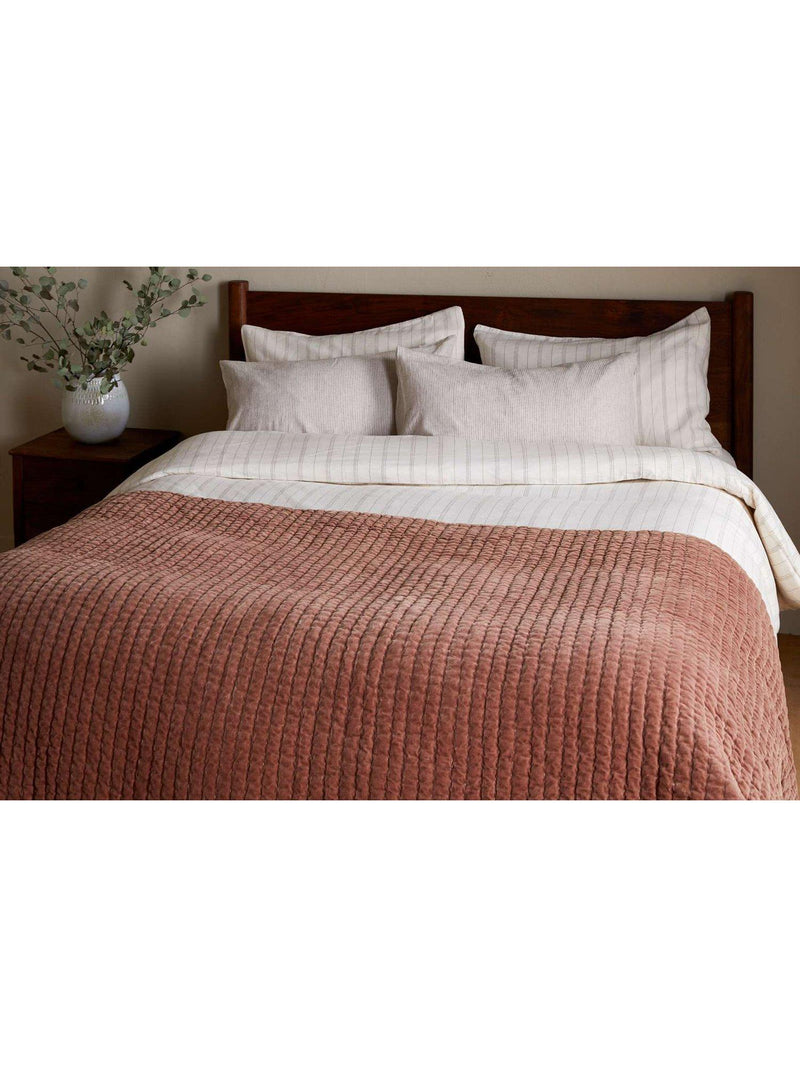 nkuku Nidra Quilted Bedspread rust, UK version