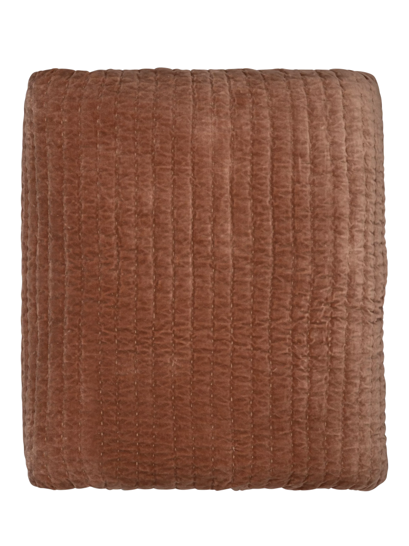 nkuku quilted bedspread rust king size, UK version