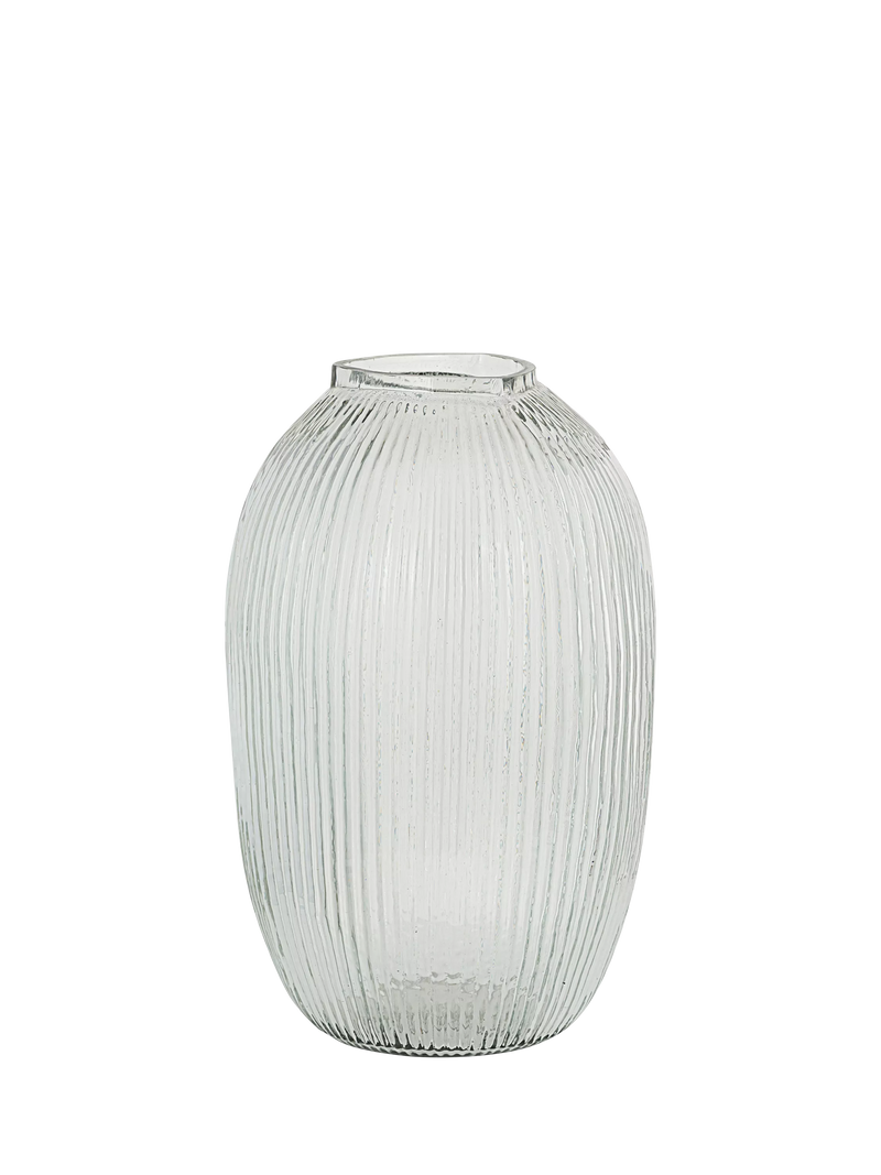 nkuku ribbed glass vase 40cm clear (British brand)