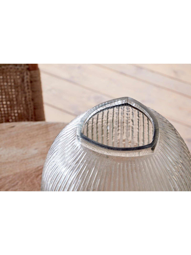 nkuku ribbed glass vase 40cm clear (British brand)