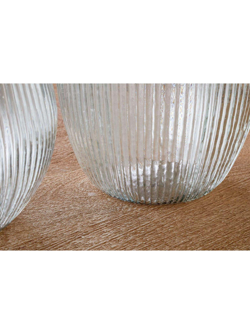 nkuku ribbed glass vase 40cm clear (British brand)