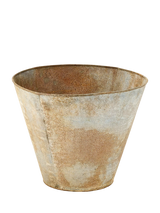 John Lewis nkuku Abari Medium Tapered Outdoor Planter Metallic 40cm- Buy online at McGrocer