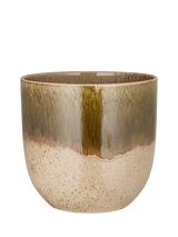 John Lewis nkuku Almeida Large Ceramic Indoor Plant Pot, 23.5cm, Green/Cream- Buy online at McGrocer