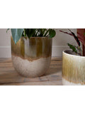 nkuku ceramic plant pot green cream large 23.5cm (British brand)
