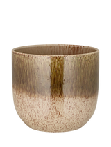 John Lewis nkuku Almeida Medium Ceramic Indoor Plant Pot 19.5cm Green/Cream- Buy online at McGrocer