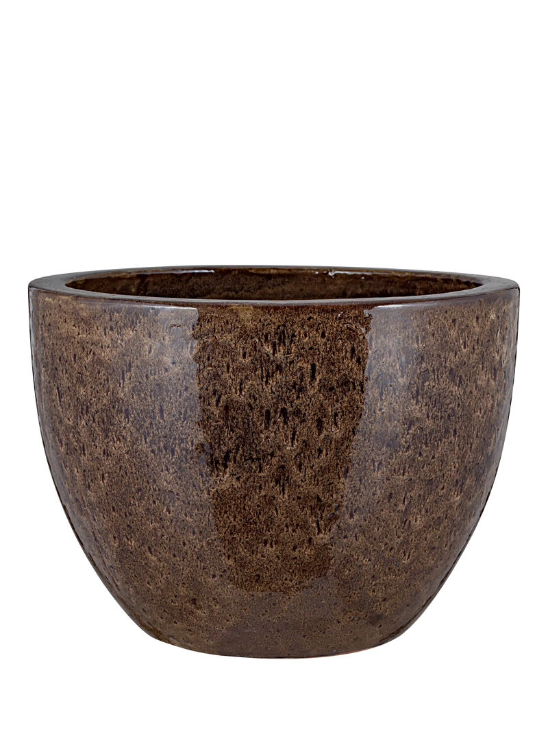 nkuku Dunai terracotta planter 44cm dark brown (British brand)