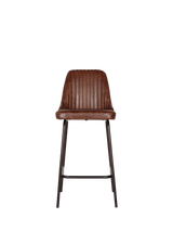 John Lewis nkuku Harsha Leather Counter Chair, Chocolate Brown- Buy online at McGrocer