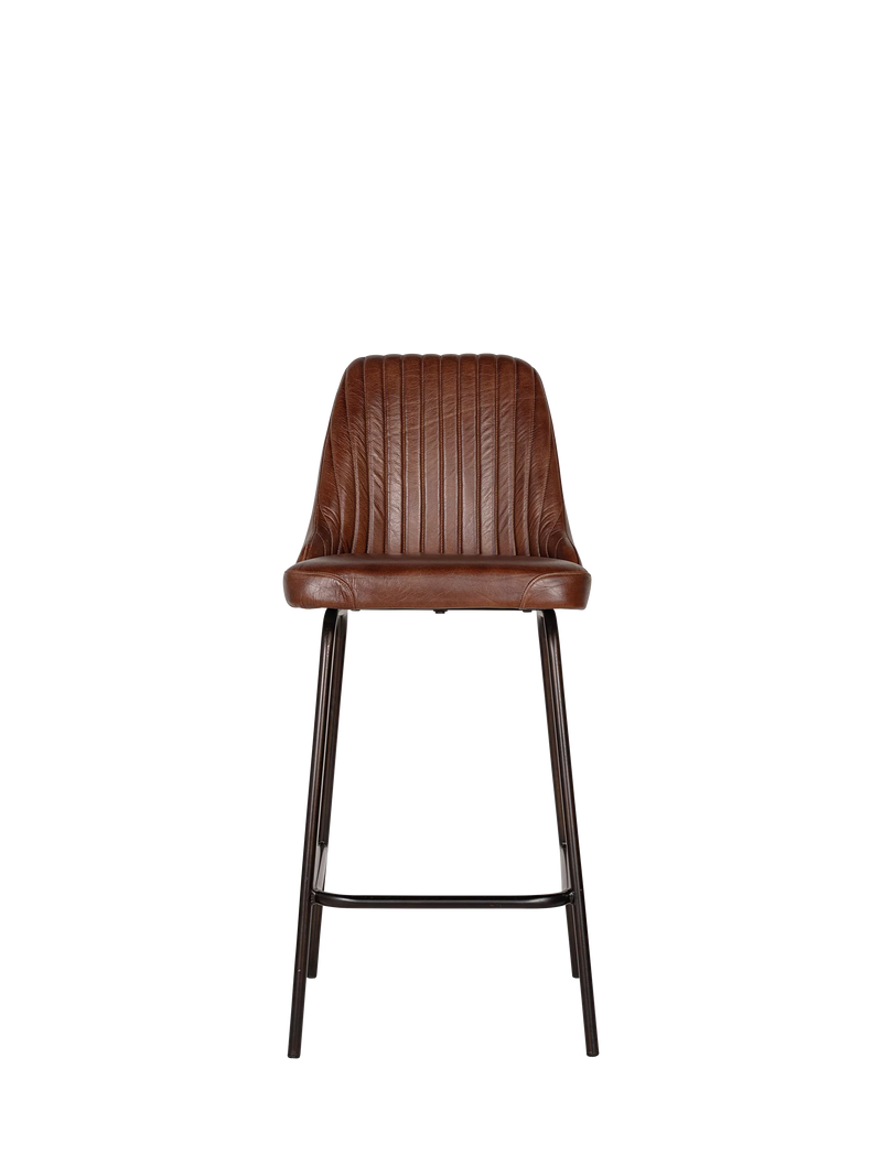 nkuku leather counter chair chocolate brown - British product