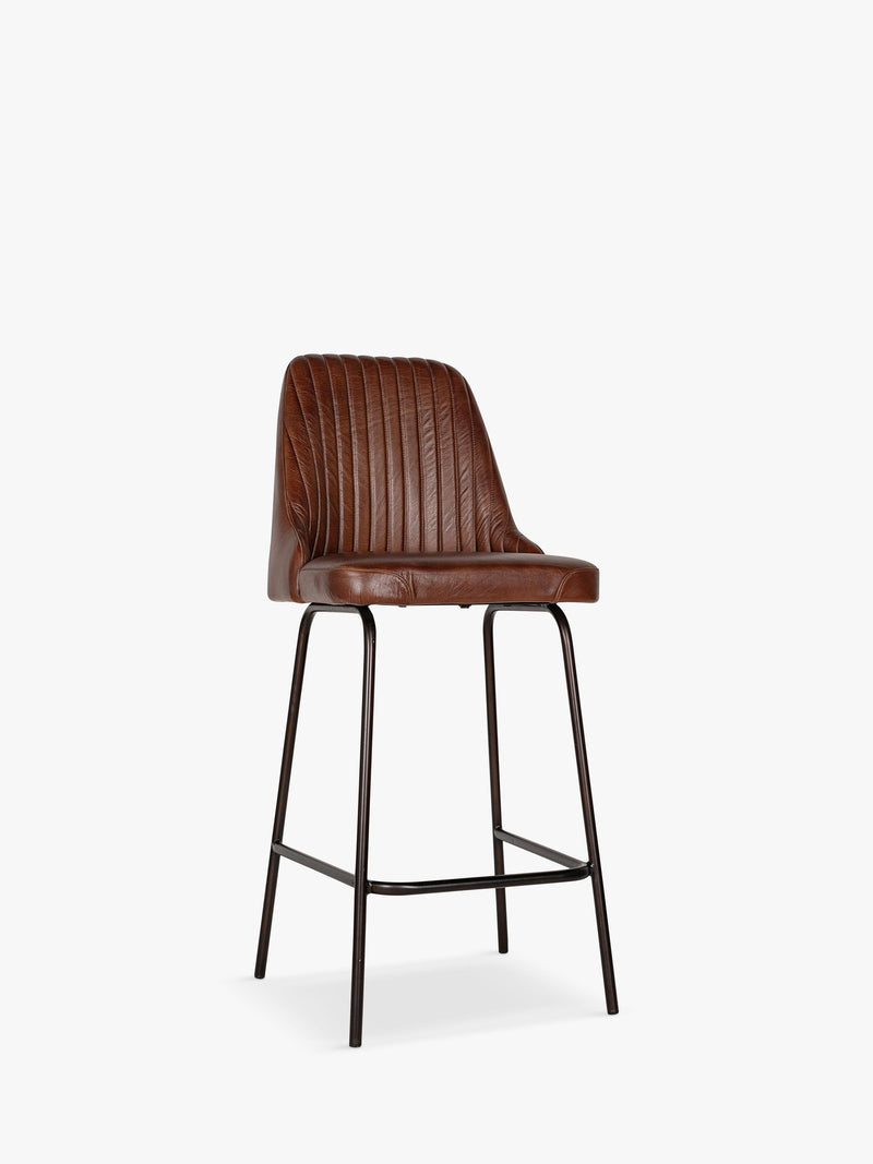 nkuku leather counter chair chocolate brown - British product