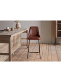 nkuku leather counter chair chocolate brown - British product