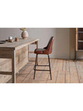 nkuku leather counter chair chocolate brown - British product
