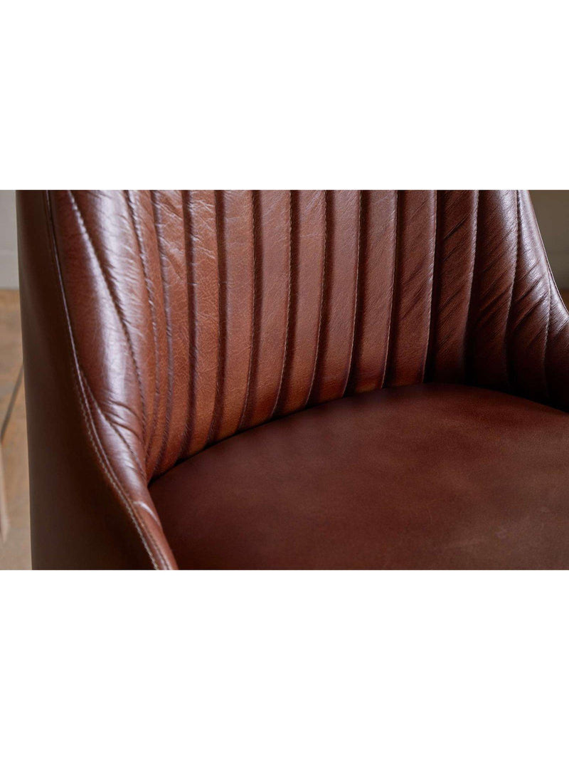nkuku leather counter chair chocolate brown - British product