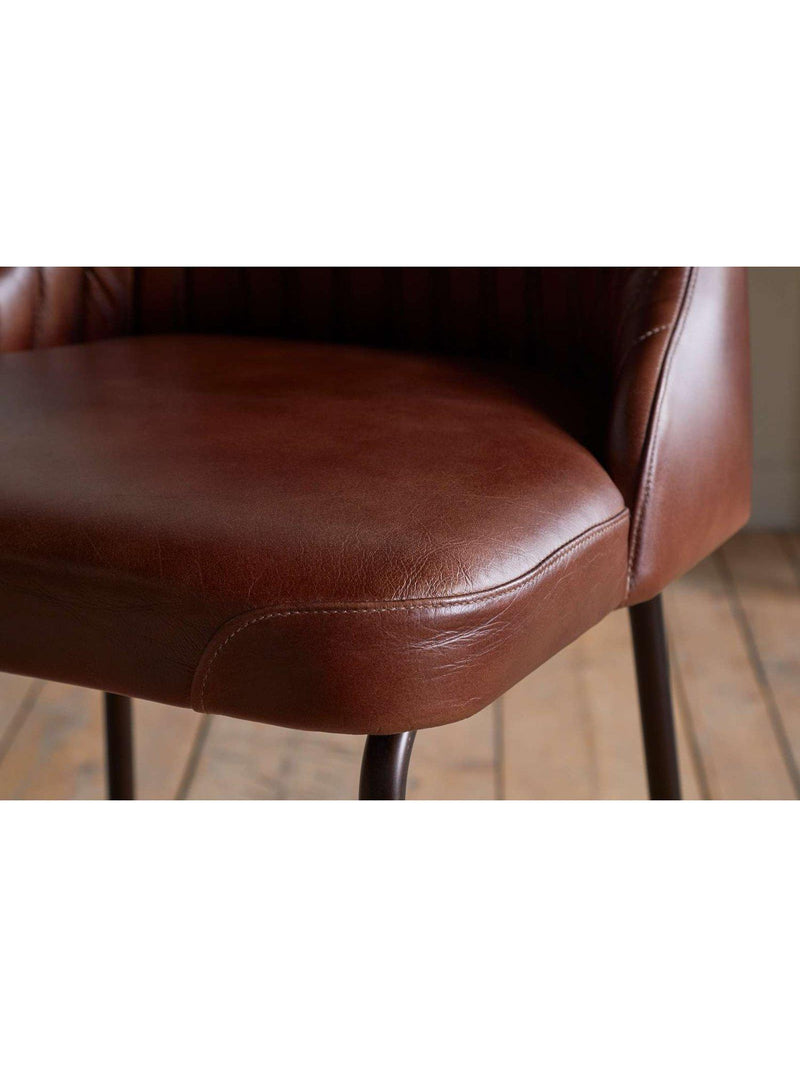 nkuku leather counter chair chocolate brown - British product
