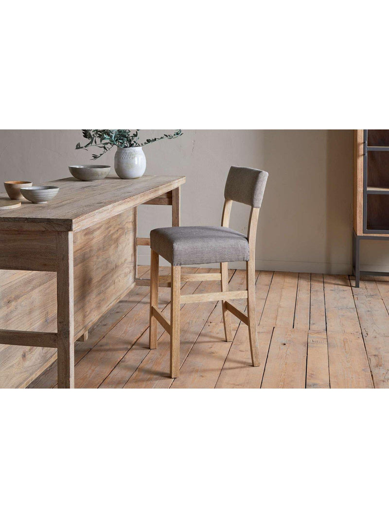 nkuku Nadeeka mango wood counter chair natural finish, imported from the UK