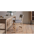 nkuku Nadeeka mango wood counter chair natural finish, imported from the UK
