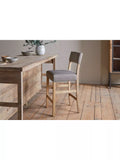nkuku Nadeeka mango wood counter chair natural finish, imported from the UK