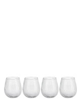 John Lewis nkuku Otuba Ribbed Glass Tumbler, Set of 4, 400ml, Clear- Buy online at McGrocer
