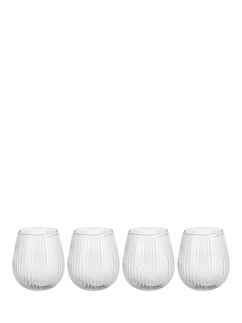 nkuku ribbed glass tumblers set of 4 400ml, UK version