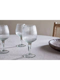 nkuku Otuba ribbed wine glass set of 4 450ml clear (British brand)