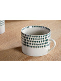 nkuku Juniper Drop ceramic mug set 370ml cream green (British brand)