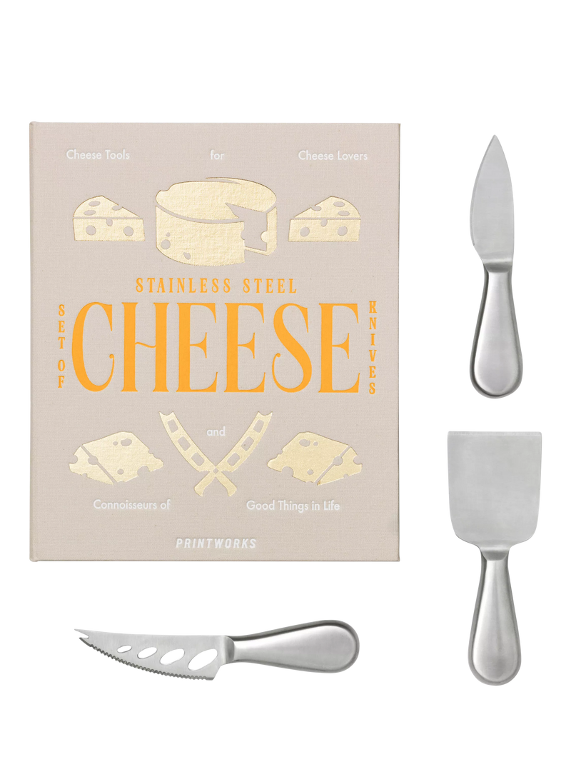 PRINTWORKS cheese tools gift set with three knives, UK version