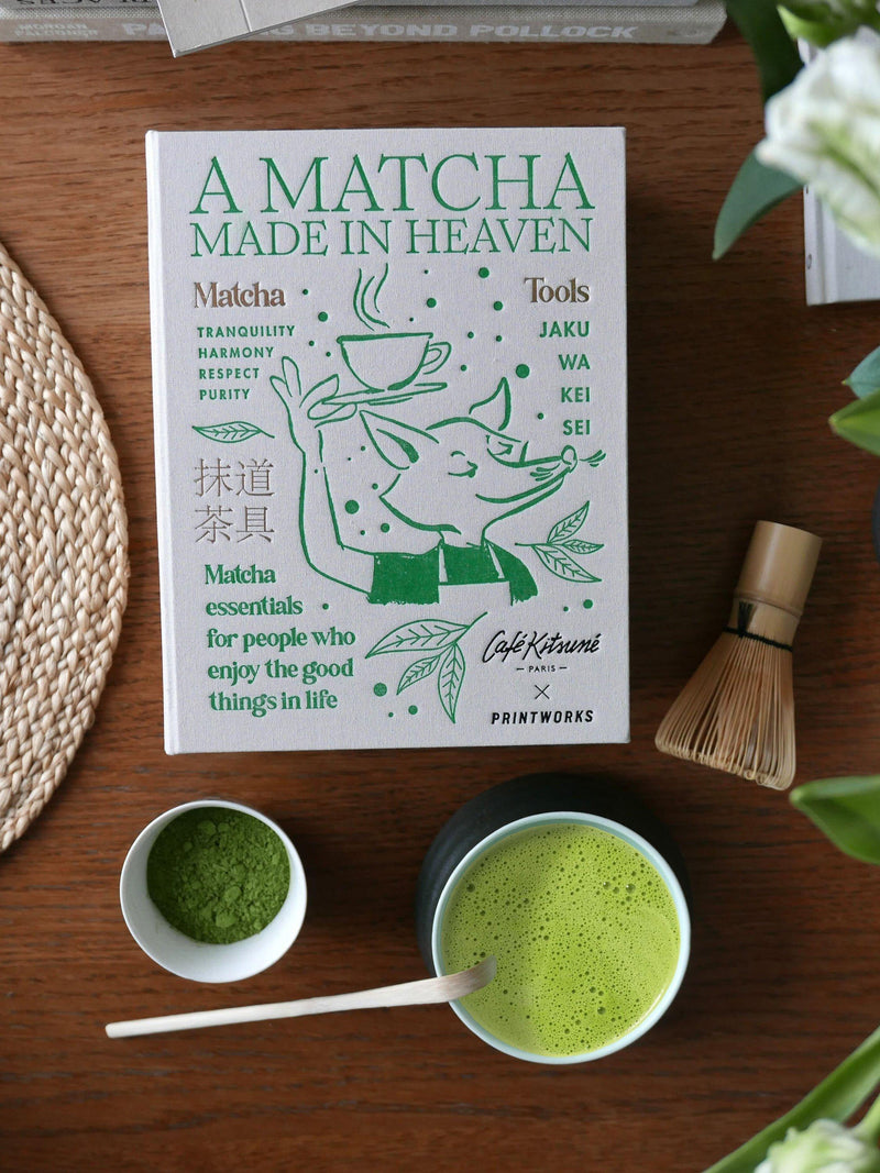 PRINTWORKS Essentials matcha kit with bamboo whisk, imported from the UK