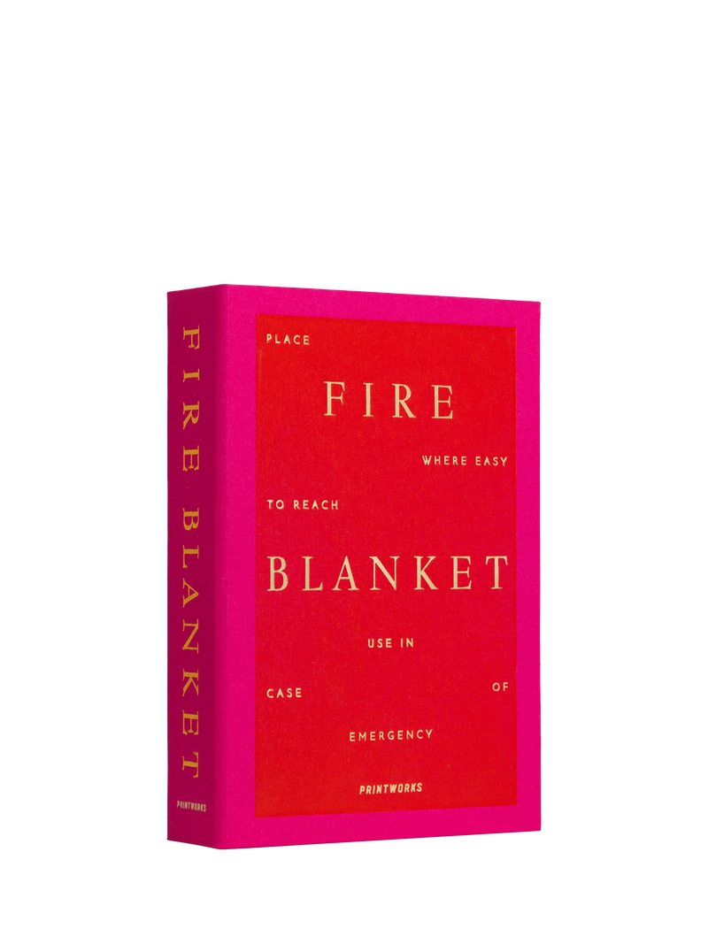 PRINTWORKS fire blanket in cerise decorative box, imported from the UK