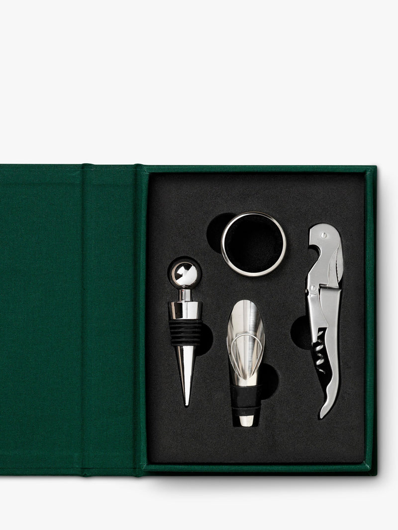 PRINTWORKS wine tools gift set with stainless steel accessories - British product