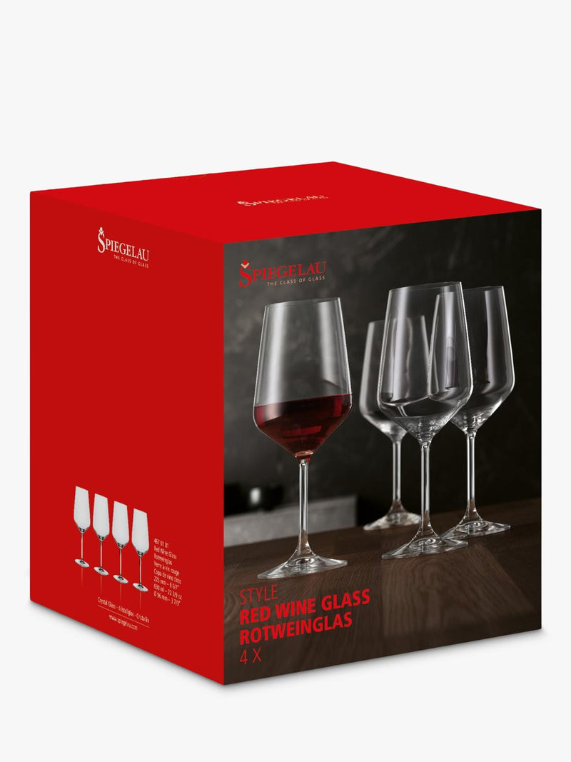 Spiegelau red wine glasses Style Crystal set of 4 630ml, UK version