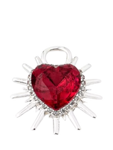 John Lewis frkl. Spiked Heart Charm Silver/Red- Buy online at McGrocer