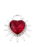 frkl spiked heart charm silver red, imported from the UK