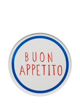 John Lewis In The Roundhouse Buon Appetito Fine China Dinner Plate, 25cm, White/Multi- Buy online at McGrocer