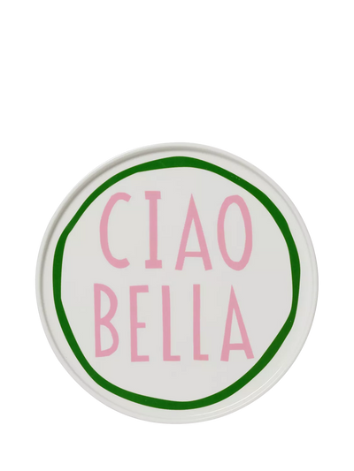 John Lewis In The Roundhouse Ciao Bella Fine China Dinner Plate, White/Multi, 25cm- Buy online at McGrocer