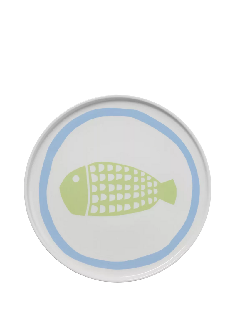 In The Roundhouse fish fine china dinner plate 25cm - British product
