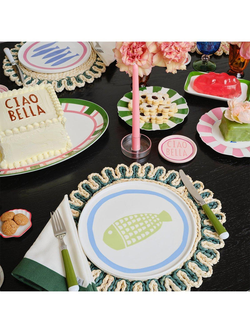 In The Roundhouse fish fine china dinner plate 25cm - British product