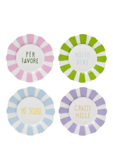John Lewis In The Roundhouse Wave Italian Fine China Side Plates, Set of 4, 21cm, Pastel/Multi- Buy online at McGrocer