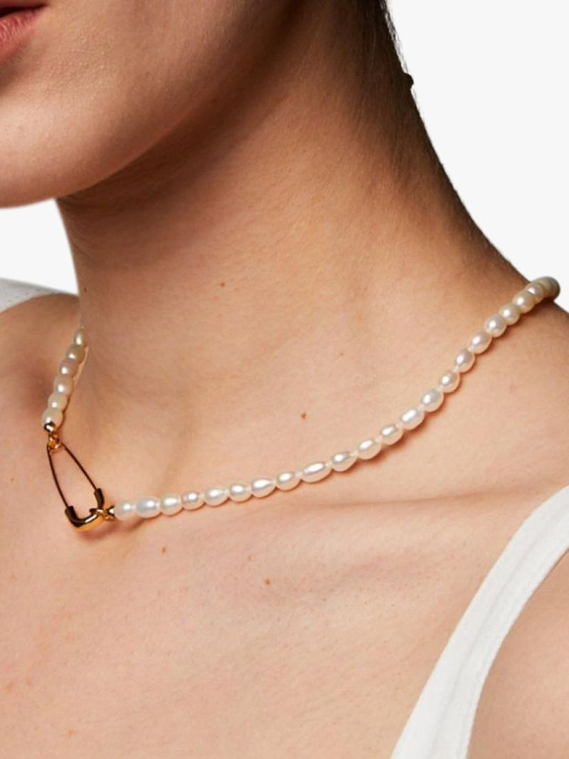 frkl. Punk Pearl Necklace freshwater pearl and gold-plated safety pin, imported from the UK