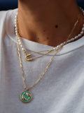 frkl. Punk Pearl Necklace freshwater pearl and gold-plated safety pin, imported from the UK