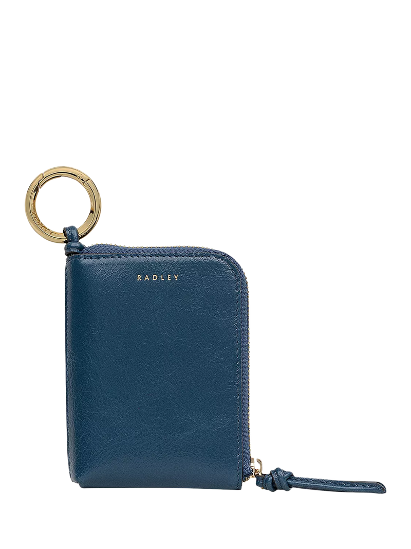 Radley Golden Lane bag charm in blue - British product