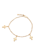 Recognised cross trio charm bracelet 18cm (British brand)