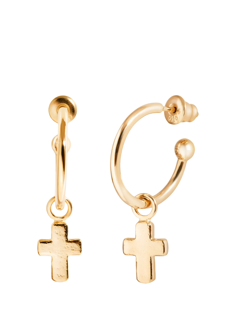 Recognised faith cross hoop earrings, UK version