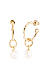 John Lewis Recognised Pearl Hoop Earrings, Gold- Buy online at McGrocer